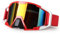 4-FQ Motorradbrille, Motocross Brille, Hochwertige Off Road Racing Crossbrille, Anti Fog UV Schutzbrille Sportbrille Retro Radbrille für ATV Dirt Bike（Roter Rahmen + farbige Gläser）