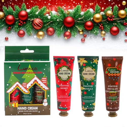 Crema Mani Natalizia, Creme Per Le Mani, 3 Pezzi Minis Cura Delle Mani, Crema Manis Set, Creme Mani Portabili, Crema Mani, Regalo Per Uomini, Donne, Mamme, Fidanzate