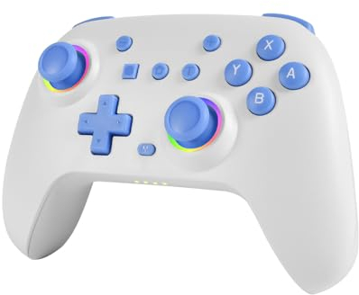 Lampelc Switch Controller für Switch/OLED/Lite, Switch Pro Controller, 9 LEDs Wireless Controller für Switch mit Turbo, 6-Achsen, Aufwachen, Gyroskop, SYNC, Makro und Screenshot