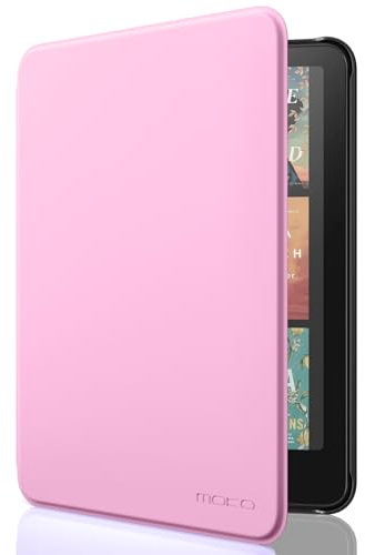 MoKo Étui Compatible avec 7 Kindle Paperwhite (12th Generation-2024) and Kindle Colorsoft Signature Edition 2024, Etui léger avec Auto Wake/Sleep pour Kindle Paperwhite 2024, Bouquet Rose