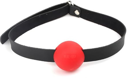 Kutocesy Gag Ball in Peluche in Pelle Regolabile Ballgag Giocattoli Sessuali BDSM Bavaglio in Bocca per Donne Coppie SM Giochi Sessuali (Black)
