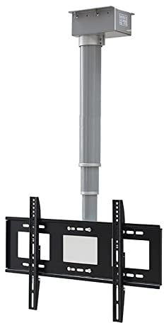 SnamicE Verstellbare Deckenhalterung für TV - Elektrischer TV-Lift mit Fernbedienung, manuelle Drehung um 360 ° nach Links und rechts, passend für 26-70-Zoll-Flachbildfernseher, Tragkraf,90cm
