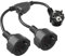 Cable Alargador de Corriente con Tomas de 2 Vías, Enchufe Doble Prolongador Cable Electrico, Schuko Alargador Cable IP20 para Hogar, Oficina, Exterior, 3 x1,5 mm², hasta 250V/16A, Negro