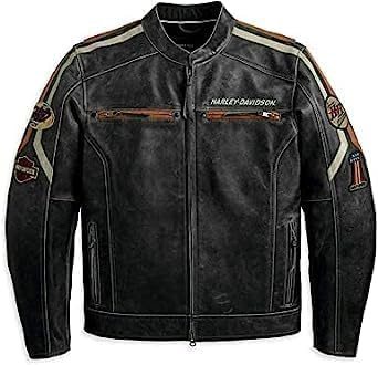 Jorde Calf Men’s Retro GoatSkin Leather | H-D Moto Style Leather Jacket | Distressed Vintage Biker Style (3XS-5XL)