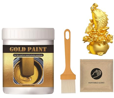 gifyym Peinture dorée - 300 g Peinture dorée pour métal | Peintures acryliques métalliques pour | Peintures métalliques liquides d'or à l'eau pour porte fenêtre meubles outils artisanat mur bijoux