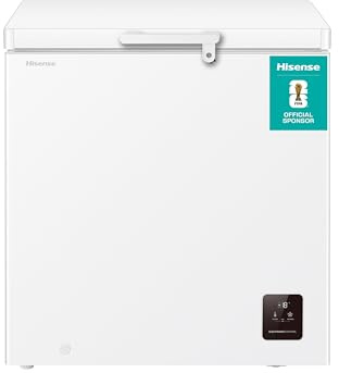 Hisense 198L Chest Freezer, Freestanding with Lockable Lid, Counterbalanced Top, 24 Hour Power Failure Safe, White