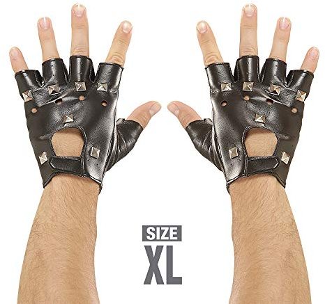 W WIDMANN MILANO Party Fashion - Motorrad Handschuhe, Rockstar, Biker, mit Nieten, Karneval, Mottoparty