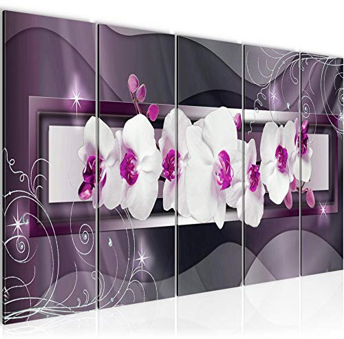 Runa Art Bild Blumen Orchidee Wandbilder auf Vlies Leinwand 5 Teilig Wanddekoration Wohnzimmer Schlafzimmer 206456b