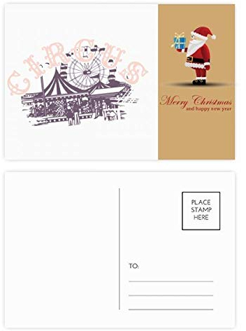 Zirkus Vergnügungspark-Muster Santa Claus Postkarten-Set Dankeskarte Mailing 20 Stück