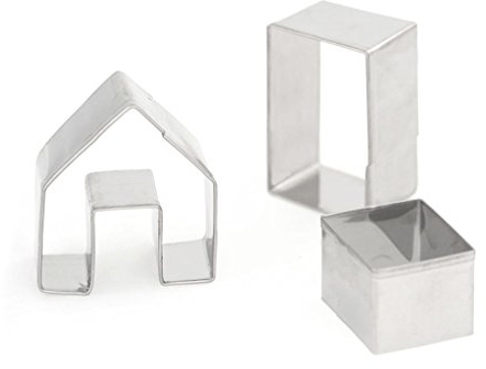 Chiic 3-teiliges Ausstechformen-Set für Kekse, Lebkuchenhaus, Winter-Ausstechform aus Edelstahl