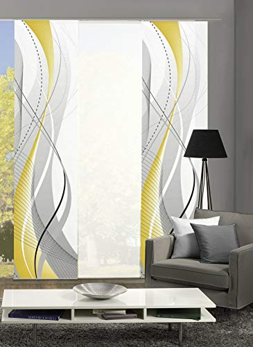 wohnfuehlidee 3er-Set Schiebegardine WuXi, Blickdicht, Höhe 245 cm, gelb