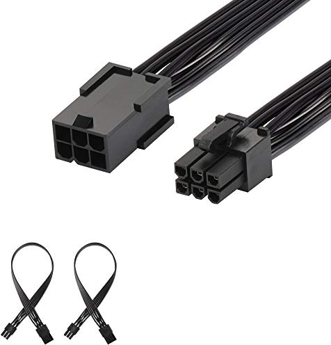 J&D 2er Pack 6 Pin PCI Express Power Verlängerungskabel, Robustes PCIe-Verlängerungskabel - 30cm