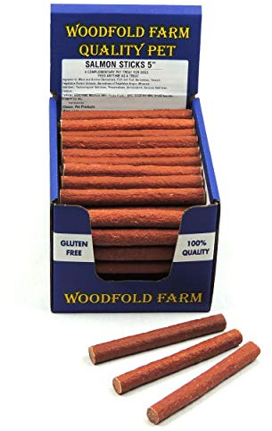 Woodfold Farm Gluten Free Salmon Dog Treat Sticks 5(12.5cm) - Box of 80