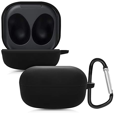 kwmobile Case Compatible with Samsung Galaxy Buds 2 Pro/Buds 2 / Buds Live Case - Silicone Cover Holder for Earbuds - Black