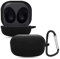 kwmobile Custodia Silicone Cuffie Compatibile con Samsung Galaxy Buds 2 Pro/Buds 2 / Buds Live Cover - Custodia Porta Auricolari con Moschettone - Case nero