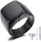 MeMeDIY Personalisierte Urne Ring Siegelring für Frauen Männer Haustier Gedenktaschenhalter aus Edelstahl Souvenir mit Trichterbausatz Ringgrößeneinsteller (Schwarz Größe 57)