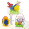3 Stück Oster-Pop-Up-Karten – Osterkarte, 3D-Karte, Grußkarte, Eier, Hase, Blumen, Karte (Hasenblumenei)