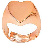 Remo Gammella Anello da mignolo Chevalier Donna Cuore in Argento 925% bagnato in Oro Bianco, Giallo e Rosa. Misura Regolabile. Dimensioni cuore 12.5x13.5 mm (Rosa Gold)