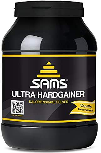 5000 Kalorien pro Tag – Mass Weight Gainer mit Whey Protein Isolat Pulver – Aufbaunahrung für maximale schnelle Gewichtszunahme – Muskelaufbau & Masseaufbau SAMS Ultra Hardgainer (Vanille 1050 g)