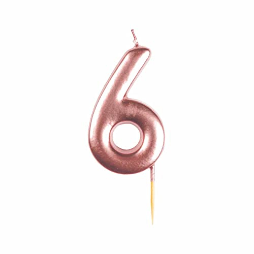 amscan 9911551 Rose Gold Numerical Candle 6