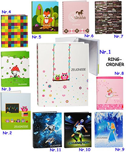 alles-meine.de GmbH A4 - Ringbuch/Zeugnisringbuch - Retro - modernes Silber Design/Retro Factum - ZEUGNISSE - incl. Einsteckseiten - ERWEITERBAR - Zeugnismappe & Doku..