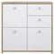 FORTE BEST CHEST Kommode mit 3 Türen und 2 Schubladen, Holzwerkstoff, Artisan Eiche / Weiß, 77.1 x 77.3 x 29.6 cm