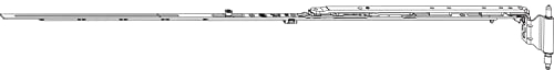 Maco MM - Forbici a nastro angolare Mammut, portata 220 kg, FFB 671-900 mm, 12/18-13 mm, guarnizione per finestra a destra, in acciaio zincato, argento