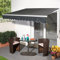 UISEBRT Markise Balkon 300cm Breit - Aluminium Gelenkarmmarkise Balkonmarkise Sonnenschutz Manuelle Klemmarmmarkise mit Handkurbel Sonnenmarkise Wasserdicht, Dunkelgrau (360x300cm)