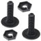 Masterpart 2 x Black Cooker Oven Adjustable Foot Feet compatible with Hotpoint Cannon Indesit New World