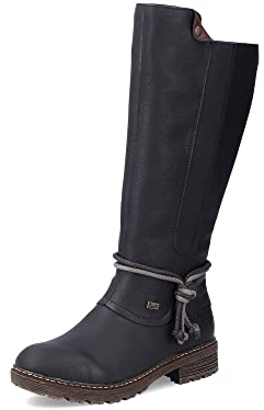 Rieker Donna Stivali Z4774, Signora Stivali Invernali,Idrorepellente,riekerTEX,Stivali Allacciati,Foderato,Caldo,Tex,Nero (Schwarz / 00),38 EU / 5 UK