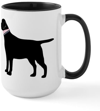 CafePress Preppy Black Lab Large Mug 15 oz (444 ml) Ceramic Coffee Mug
