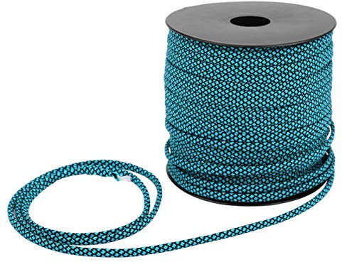 VGEBY 50M 4MM Thick 7 Core Paracord, Tactical & Personal Defense Paracord Rescue Tying Tent Rope Lanyard Camping Rope Climbing Rope For Outdoor Bracelet Weaving(Blue Black)