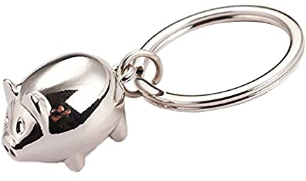 Schwein Anhänger Schlüsselbund, Metall Schlüsselanhänger Geldbörse Handtasche Schlüsselanhänger Geschenk Silber Praktisch und praktisch