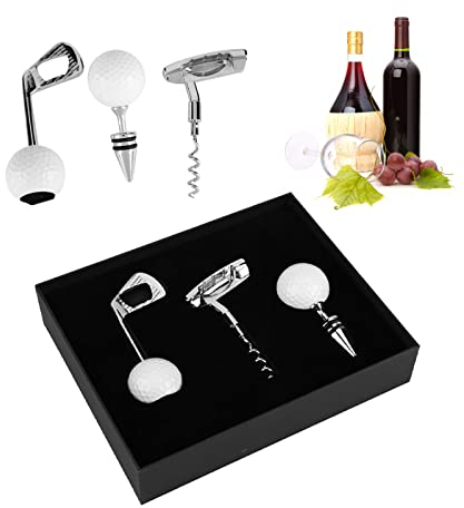 Ensemble D'ouvre-bouteille, Ouvre-bouteille de Balle de Golf, Ouvre-bouteille de Vin Manuel, Kit de Tire-bouchon à Poignée en Alliage de Zinc, pour le Coffret Cadeau de Vin D'anniversaire de Mariage,