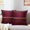 MAIXUN Rot Kissenbezug Samt 45x45 cm Weinrot Gestreifte Quadratische Sofakissen Couchkissen Kopfkissen Sitzkissen Kissen Deko Luxuriös für Wohnzimmer Schlafzimmer Büro Auto Sofa 2er Set