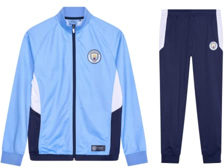 Offizieller Manchester City Trainingsanzug Herren - Saison 22/23 - Size Large (L) - Langarm Man City Trainingsjacke und Jogginghose - Fussball Jacke und Hose für Training - Man City Tracksuit