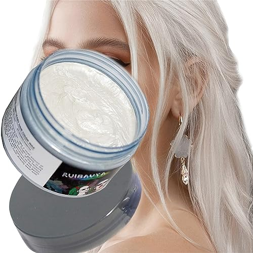 Cera Color Pelo Temporal Cera Para El Cabello Lavable Cera De Peinado Natural Mate Para Fiestas, Juegos De Rol, Halloween DIY Cera Pelo(Blanco puro)