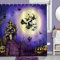 Bonhause Duschvorhang Halloween Hexe Vollmond Schloss Duschvorhänge 180 x 180 cm Anti-Schimmel Wasserdicht Polyester Stoff Waschbar Bad Vorhäng für Badzimmer mit 12 Haken