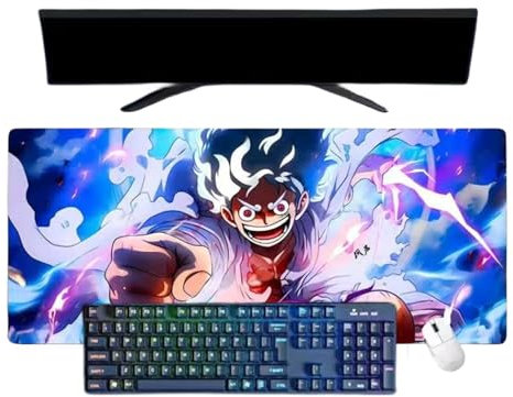 One Piece Luffy Tapis de Souris XXL Multifonction Gaming Anime Souris 3mm Bureau Anti-Glissant Surface Texturée pour Ordinateur pour Ordinateur Gamer-Bureau-Maison et Portables