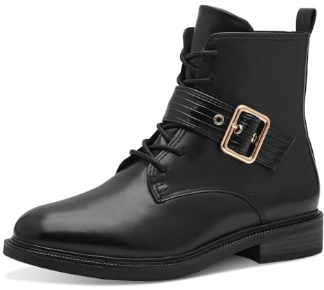 MARCO TOZZI Damen Stiefeletten zum Schnüren mit Lederanteil Elegant