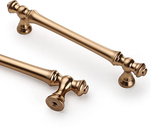 Coinkoly 10 Pack Champagne Bronze Cabinet Pulls 128MM Hole Centers Kitchen Cabinet Handles Drawer Handles UK0001