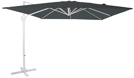 AXI Nima Ampelschirm Rechteckig 300 x 300 cm in Weiß/Grau | Sonnenschirm für Garten/Terrasse mit Aluminium Rahmen | Inkl. Kreuzfuß & Schutzhülle | Kippbar & 360° drehbar