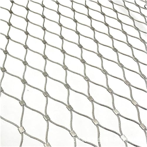 Yoeoefuo 1x10m 2x10m 3x10m Steckzaun Hühnerzaun Weidezaun 304 Edelstahl-Seilnetz Anti-fällt Gartenzaun Geländer Net Maschendrahtzaun Drahtzaun Zaun Für Hunde Schutznetz (Color : 2mm Wire Size, Size