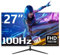 Great voell 27-Inch Falt Gaming Monitor, 100Hz, FHD (1920x1080P), HDR, 99% sRGB, FreeSync, Built-in Speakers, Anti-Blue Light, VESA Mountable, HDMI 2.0, Tilt Adjustable, 16:9 PC Screen