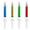 Pineeseatile Spritze Kugelschreiber 4 Farbe Tinte Blue Bulk Neuheit Blood Fun Geschenk Neuheit Blutspritzen Kugelschreiber -Stift -Injektionstifte für Krankenschwesterkostüme - 4 Farbstallpoint Pen