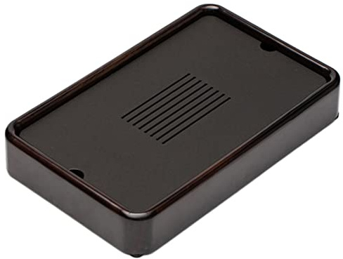 Chinese Traditional Kung Fu Tea Tray,Chinese Kung Fu Vintage Drainage Type Cup Plate,Hot and Cold Resistant Stone Teacup Storage Tray,for Home Office(Black)