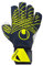 uhlsport Fußball Torwarthandschuhe Prediction Soft Flex Frame - Torwarthandschuhe für Kinder und Erwachsene mit Fingerschutz, Marine/weiß/Fluo gelb, 6.5