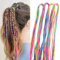 QTTRPCU 64 Stück Bunte Haarsträhnen Kinder, Bunte Haare zum Einflechten, Regenbogen haarsträhnen zum Einklipsen DIY-Pferdeschwanz-Zöpfe