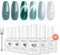 Modelones UV Nagellack Cat Eye Magnetisch 6 Farben Grün Glitzer Gel Nagellack UV Lack Gellack Set Gelnägel mit Magnet für Soak Off Gel Nail Polish French Manicure Nail Art Nageldesign