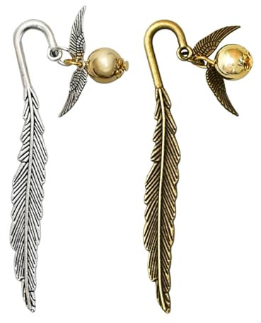 2 Stück Metall Lesezeichen Set - Flügel-, Blatt- und Federdesigns - Personalisierte Lesezeichen, Buch Zubehör für Kinder und Lehrer